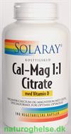 Cal-Mag 1:1 Citrate med D-vitamin Solaray 180 stk. 